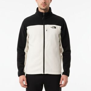 North Face Black & White Colorblock Long Sleeve Zip Up Athletic Sport Jacket S